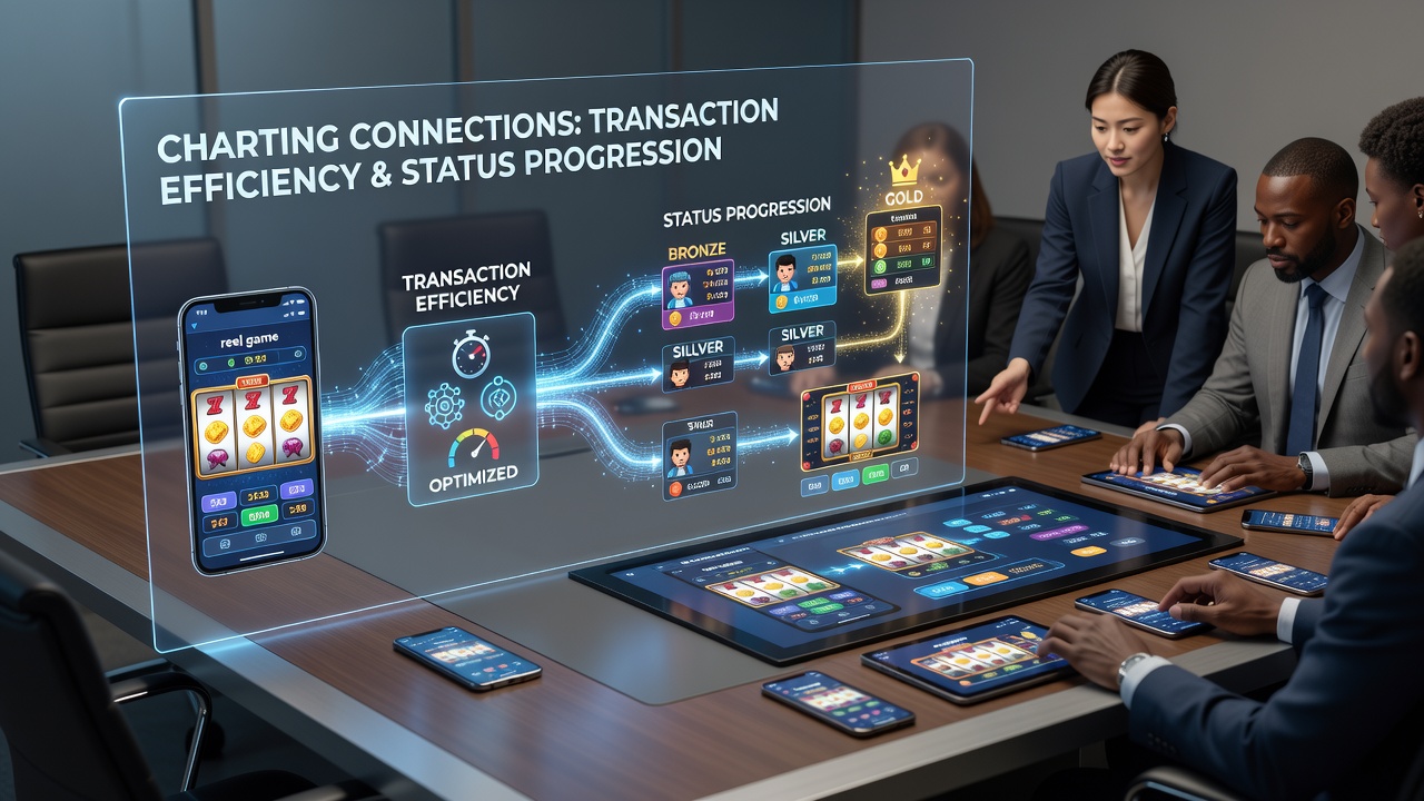 Grafische Darstellung von Transaktionsflüssen und Statusstufen in mobilen Casino-Spielen