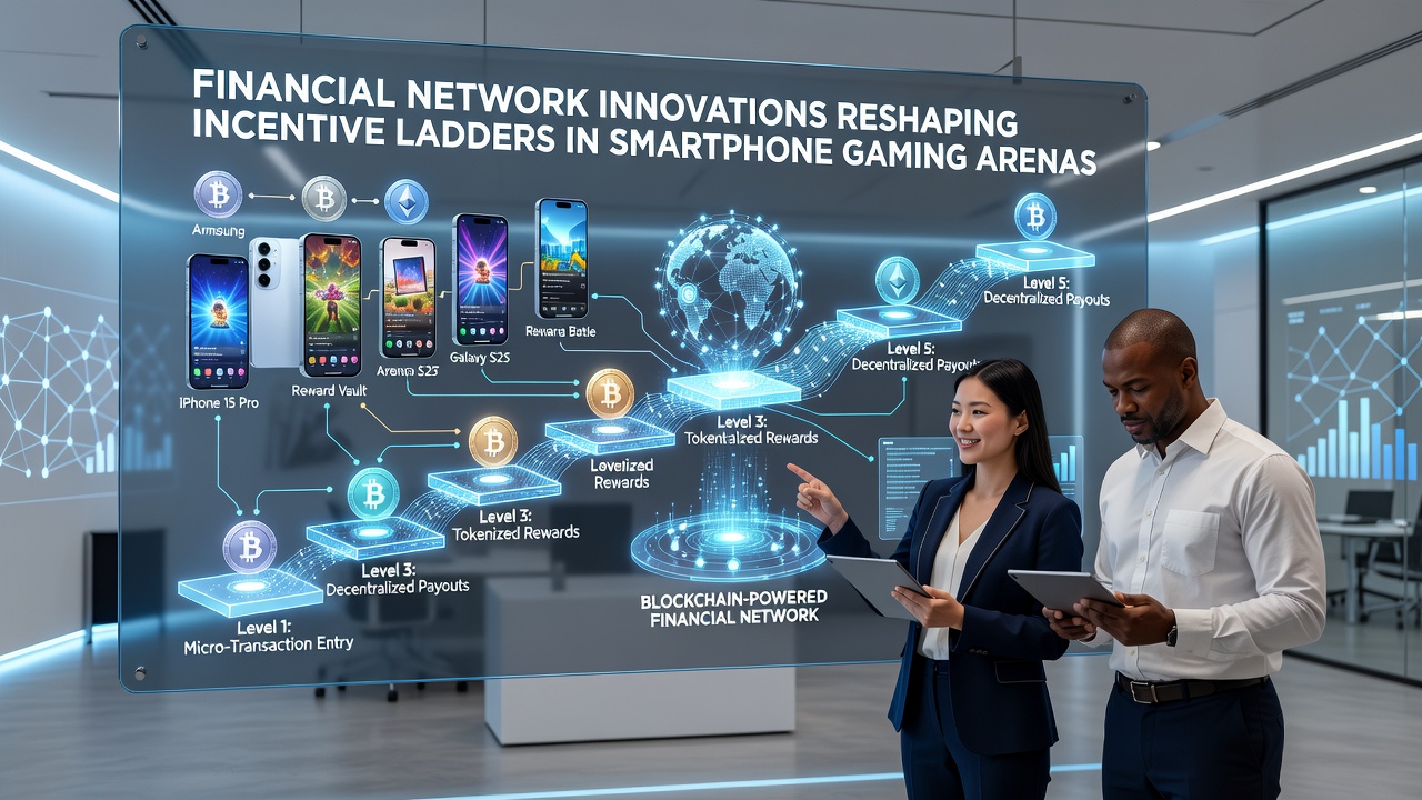 Visualisierung von Anreizstufen und Finanztechnologien in Smartphone-Spielarenen