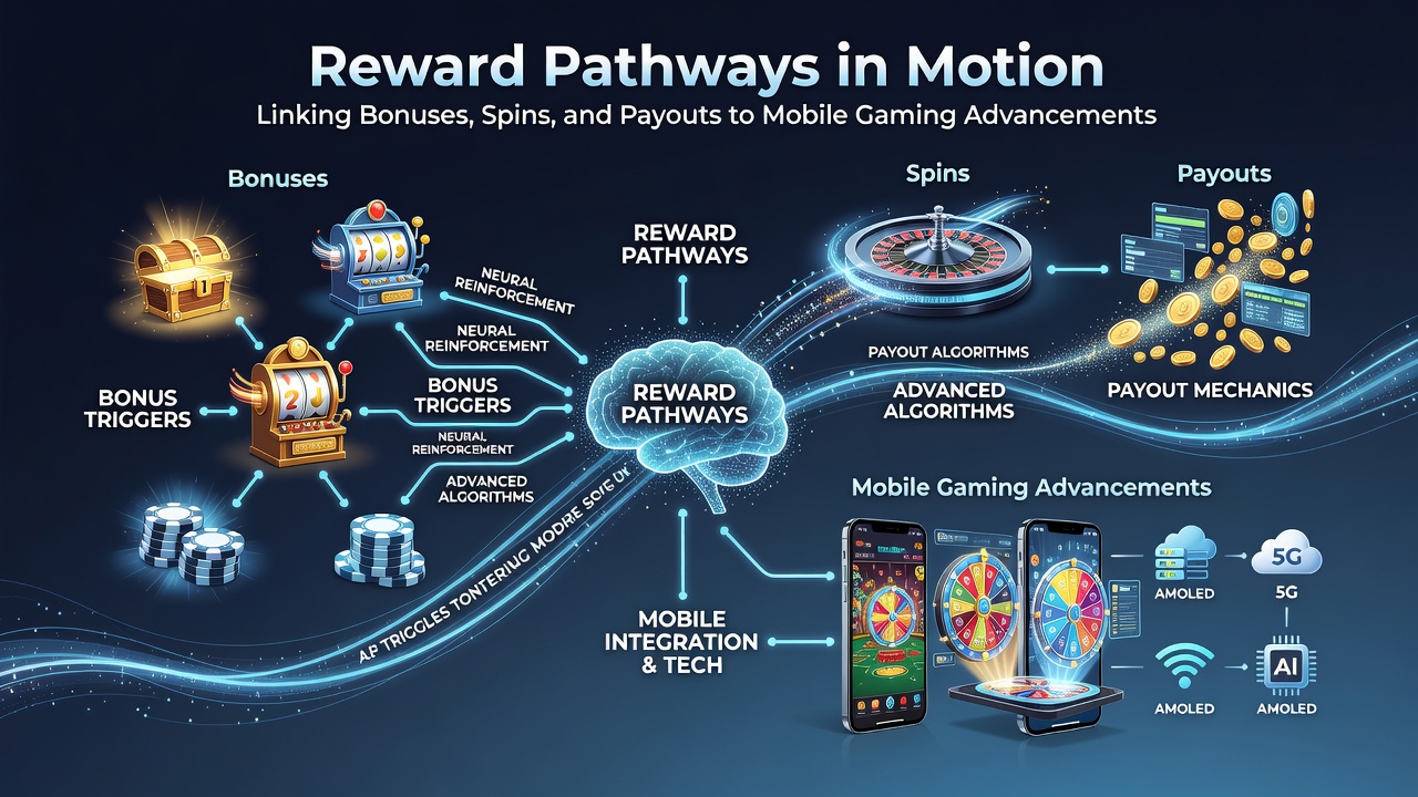 Darstellung von Belohnungspfaden mit Spins und Auszahlungen in einer mobilen Casino-App