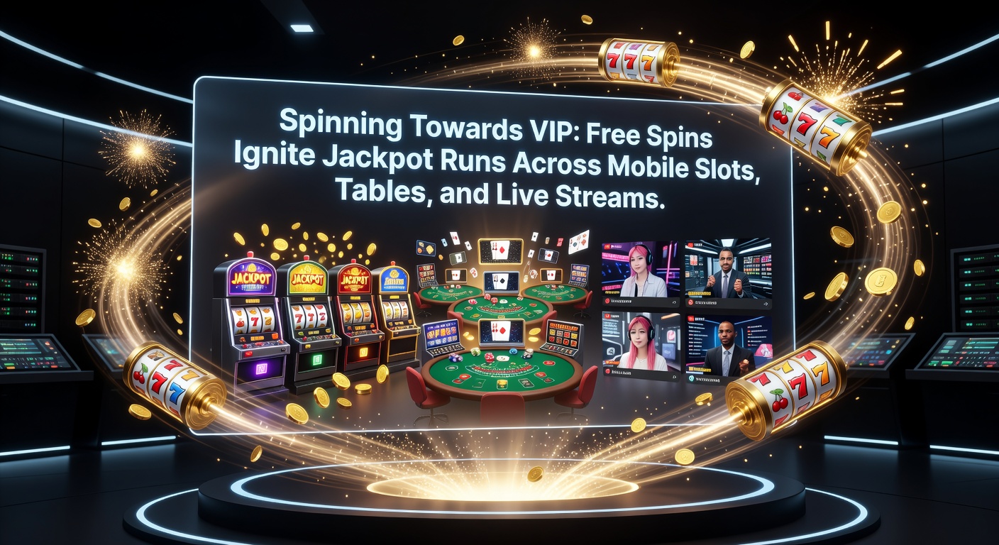 Nahaufnahme eines Live-Tischs mit Roulette-Rad, das sich dreht, umgeben von digitalen Free-Spins-Overlays und VIP-Badges auf einem Tablet-Bildschirm